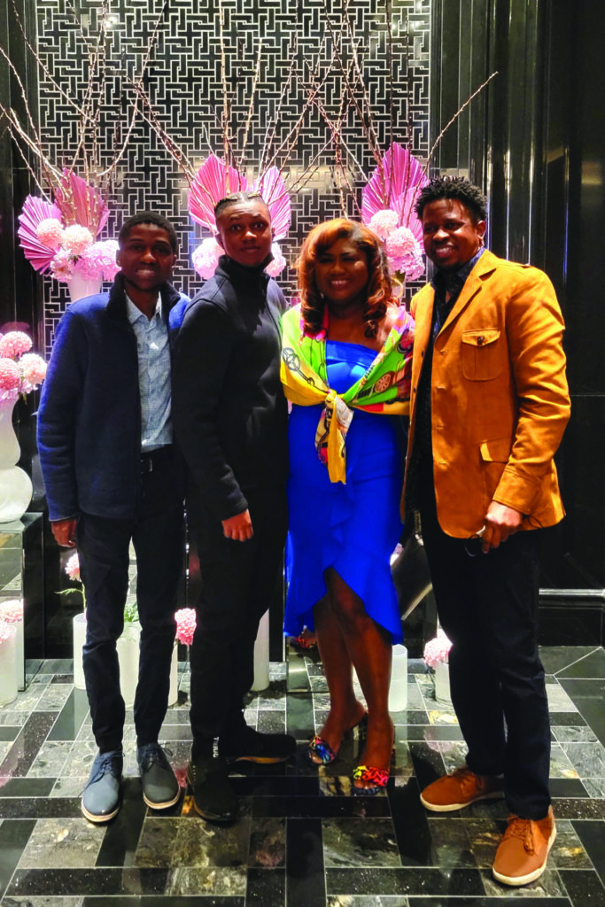 From Left to right: Rashad, Ruben Jr.,
Raquel and Ruben Fox